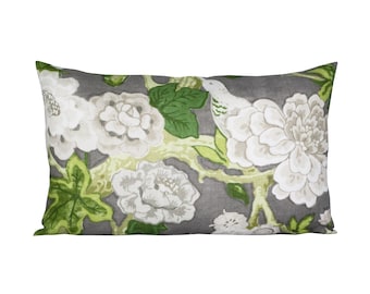 Pillow cover, Bermuda Blossoms Slate, lumbar, modern floral, Spark Modern pillow