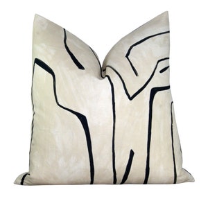 Pillow cover, Graffito Linen/Onyx, abstract stripe, Spark Modern pillow