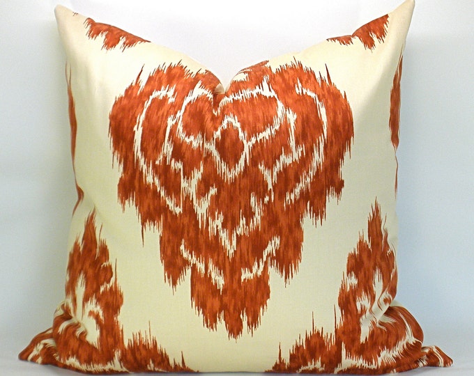 Crimson Red Ikat Pillow Cover 20 X 20 Etsy