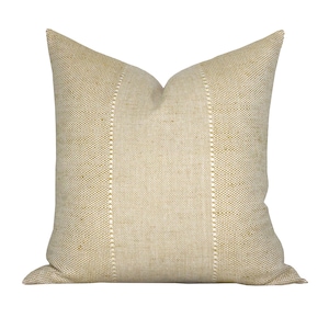 Pillow cover, Carmel Azalea, woven stripe, Spark Modern pillow