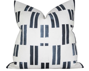 Pillow cover, Tessa Navy, geometric navy stripe, Spark Modern pillows