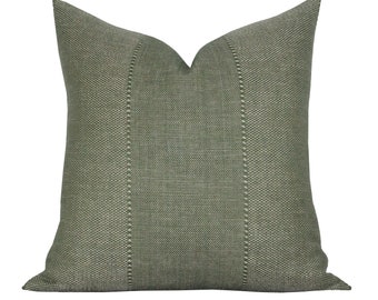 Pillow cover, Carmel Eucalyptus, woven stripe, Spark Modern pillow
