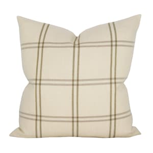 Pillow cover, Luberon Plaid Greige, plaid stripe, Spark Modern pillow