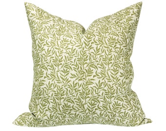 Pillow cover, Granada Moss Linen, floral, Spark Modern pillow