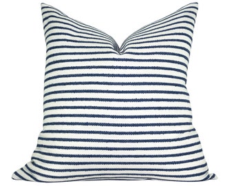 READY TO SHIP, Outdoor pillow cover, Haven Navy, stripe, Spark Modern pillow