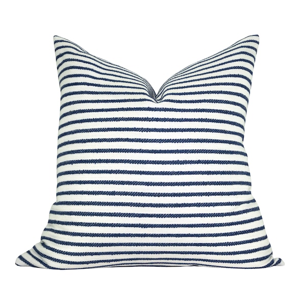 Blue Stripe Pillow Etsy