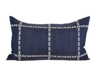 READY TO SHIP, Pillow cover, Thetford Indigo, lumbar, stripe, Spark Modern pillow