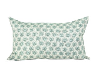 Pillow cover, Lyon Celadon, lumbar, batik, Spark Modern pillow