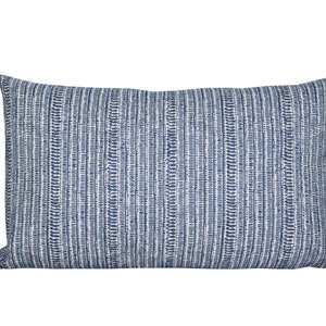 Outdoor pillow cover, Saqqara Atlantic, lumbar, blue stripe, Spark Modern pillow