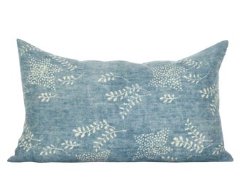 READY TO SHIP, Pillow cover, Aida Aurora, lumbar, blue floral, Spark Modern pillow