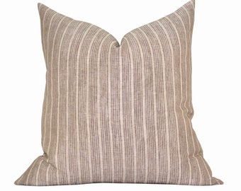 READY TO SHIP, pillow cover, Delphi Clay, woven stripe, Spark Modern pillow