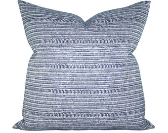 Outdoor pillow cover, Saqqara Atlantic, blue stripe, Spark Modern pillow