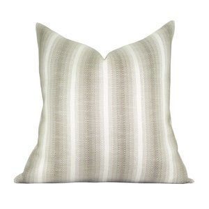 READY TO SHIP, Outdoor pillow cover, Colada Stripe Natural, ombre, Spark Modern pillow image 1