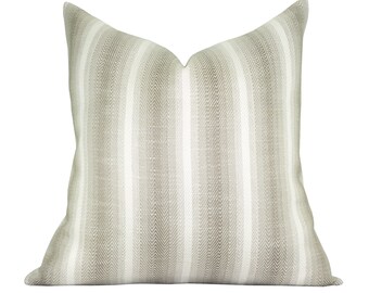 READY TO SHIP, Outdoor pillow cover, Colada Stripe Natural, ombre, Spark Modern pillow