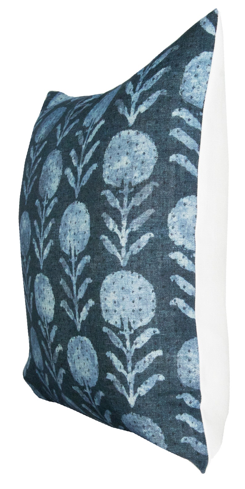 Pillow cover Zinnia Indigo indigo floral Spark Modern Etsy