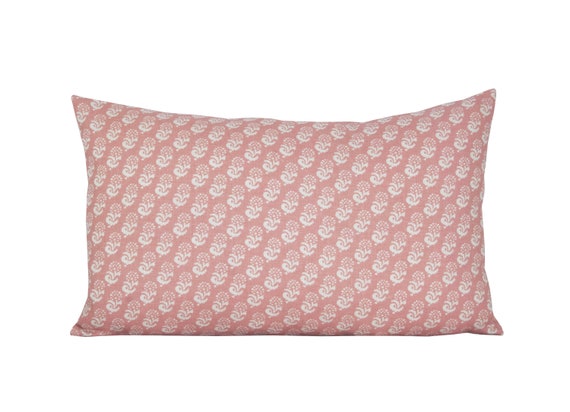 Rambagh Guava lumbar floral paisley Baby Pink Watercolor Paisley 2 Pillow