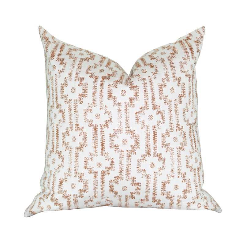 READY TO SHIP, Outdoor pillow cover, Shipibo Nutmeg, geometric, Spark Modern pillow image 1