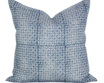 Pillow cover, Batik Pacific Blue Linen, geometric, Spark Modern pillow