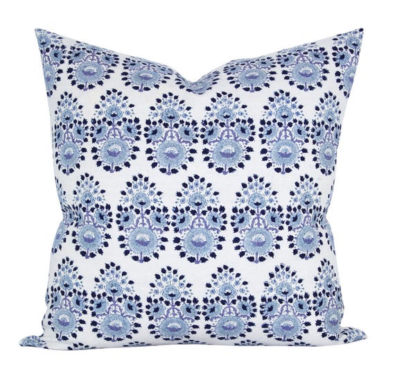 Pillow cover Lanka Lapis blue ikat Spark Modern pillow Etsy