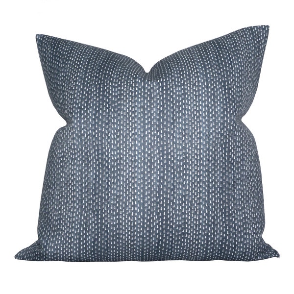 Pillow cover, Kantha Navy, indigo, Spark Modern pillow