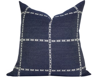 Pillow cover, Thetford Indigo, stripe, Spark Modern pillow