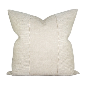 READY TO SHIP, Pillow cover, Carmel Khaki, woven stripe, Spark Modern pillow