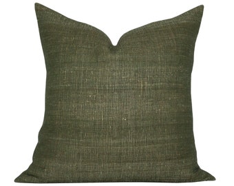Pillow cover, Rustic Solids Olive, woven solid, Spark Modern pillow