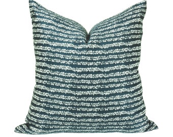 Outdoor pillow cover, Yoko Beluga, blue stripe, Spark Modern pillow