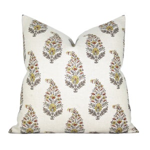 Pillow cover, Mughal Gardens Spice, floral paisley, Spark Modern pillow