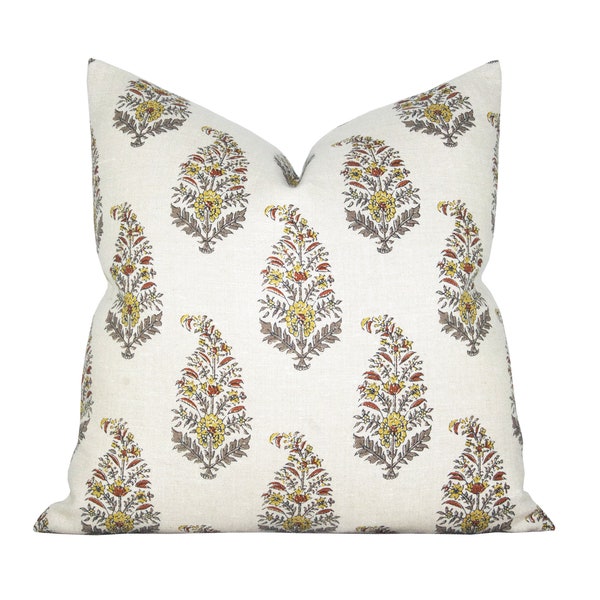 Mughal Flower Pillow Etsy