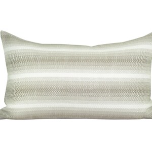 READY TO SHIP, Outdoor pillow cover, Colada Stripe Natural, ombre, Spark Modern pillow image 2