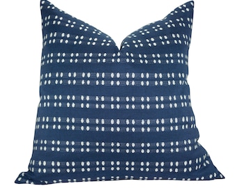 READY TO SHIP, Outdoor pillow cover, Bolsa Navy, geometric dots, Spark Modern pillow