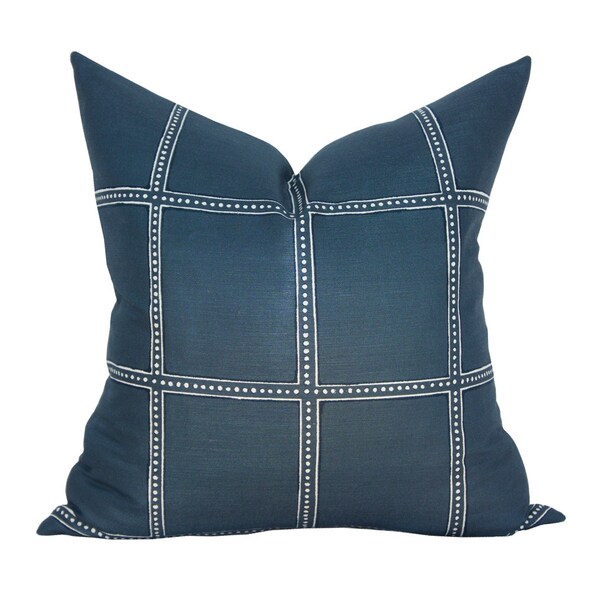 Pillow cover, Perth Indigo, geometric stripe, Spark Modern pillow