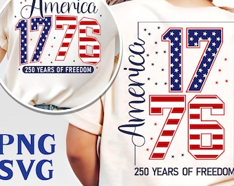 America 250 Years Patriotic Design (SVG PNG)