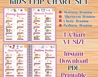 Kids Daily Routine Chart, Printable PDF, Digital Download, Schedule for Children, Home and Classroom