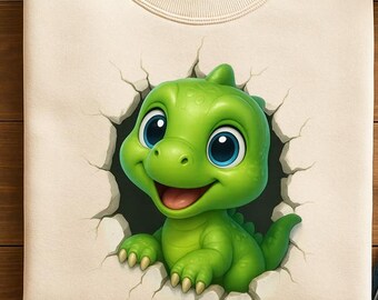 3D Dinosaur PNG | Kids T-Rex Sublimation Design | Instant Download PNG