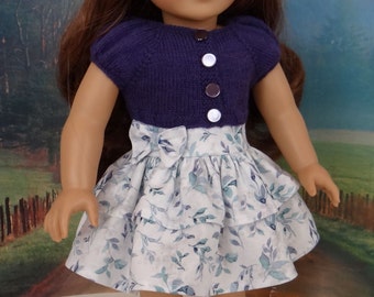 Party dress and purple shrug for American Girl or similar 18 inch doll