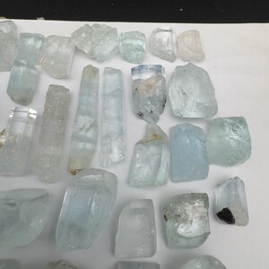 Lote de cristales de aguamarina natural: Berilo pakistaní hexagonal Skardu (506 ct) imagen 5