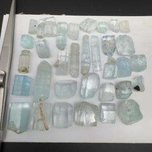 Lote de cristales de aguamarina natural: Berilo pakistaní hexagonal Skardu (506 ct) imagen 7
