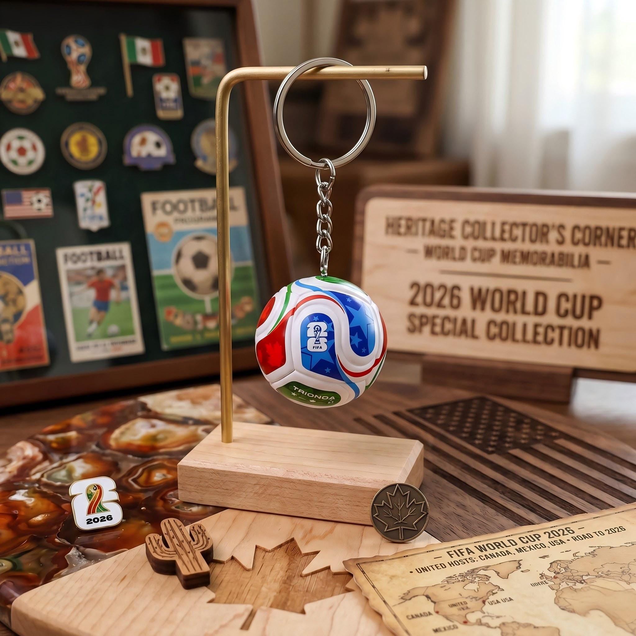 FIFA World Cup Soccer Ball Keychain 2026 | Mini Football Keyring 