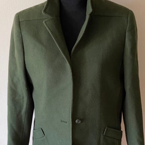 Ladies pure wool blazer dark green unused  vintage uk12 usa 8