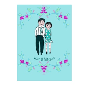 Group portrait custom made familly portrait, unlimited print your own, work with artist perfect gift for memories sunnydaydreams