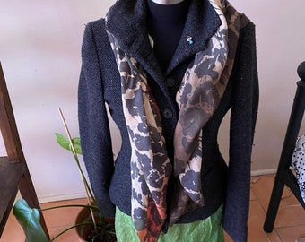 Square autumnal scarf floral silhouette chic boutique ladies