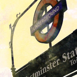 subway art Photo, London Underground, travel art, city, urban,victorian, vintage, Westminster, City Photography