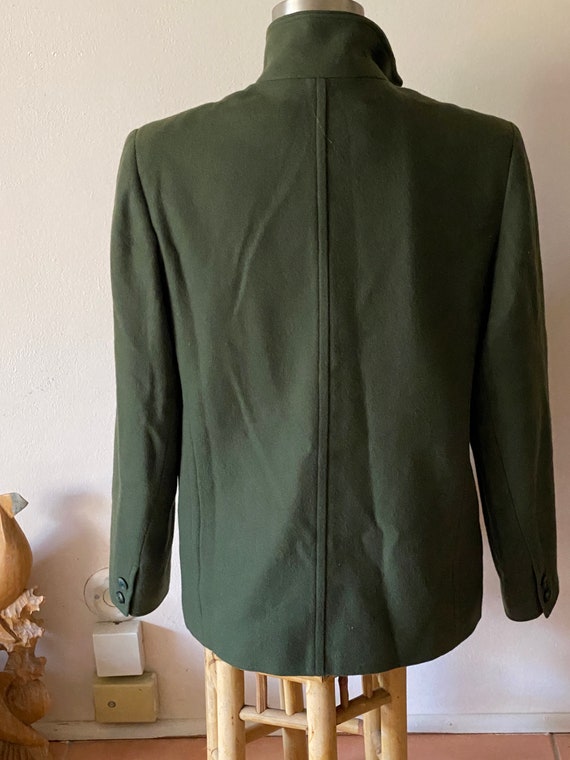 Ladies pure wool blazer dark green unused  vintag… - image 3