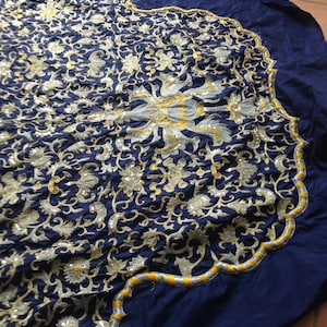 altar backdrops on silkhand embroidered indian handiwork deity worship krishna devotional