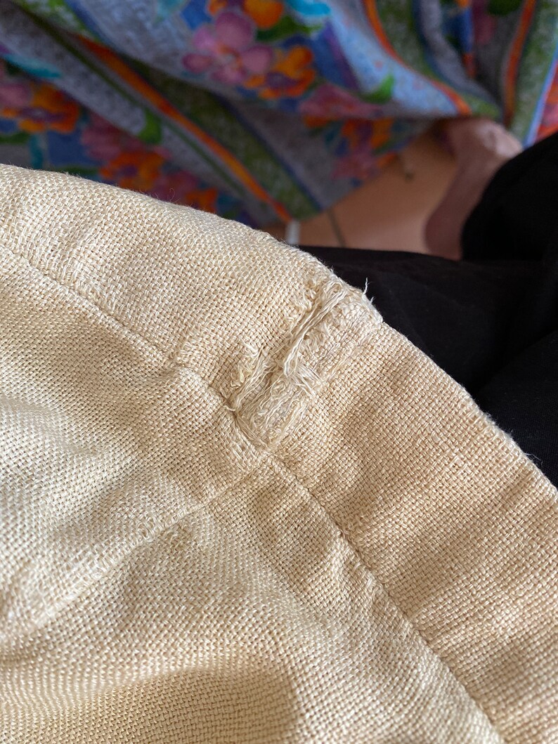 Raw silk hoody, double layer silk, unisex jacket cream casual classy earthy nomad ethnic sunnydaydreams used image 3