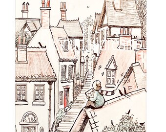 The artist pen and ink drawing sunnydaydreams wall art architecture  historic old towns europe england