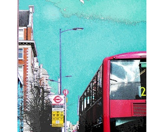 big red bus london travel photography architecture urban wall art turquoise red city vision sunnydaydreams photo