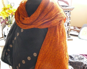 SALE pleated neck wrap, scarf, throw, traditional Indian print